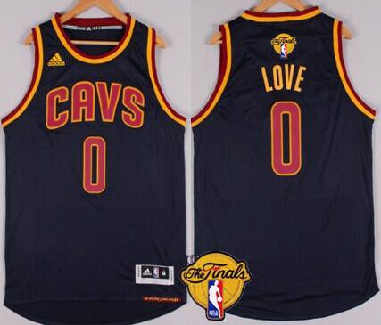 Men's Cleveland Cavaliers #0 Kevin Love 2015 The Finals New Navy Blue Jersey