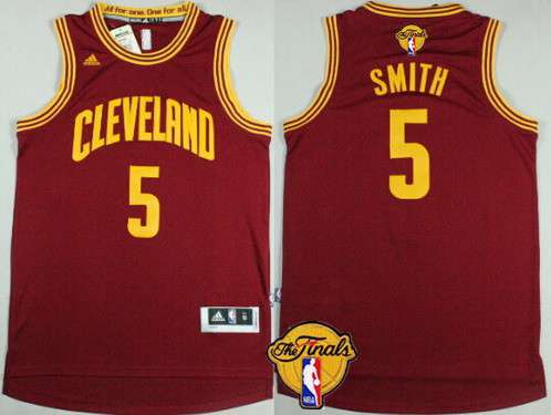 Men's Cleveland Cavaliers #5 J.R. Smith 2015 The Finals New Red Jersey