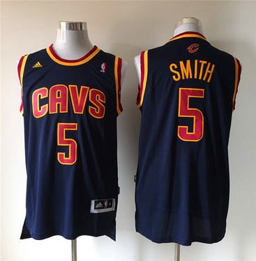 Men's Cleveland Cavaliers #5 J.R. Smith Revolution 30 Swingman Navy Blue Jersey