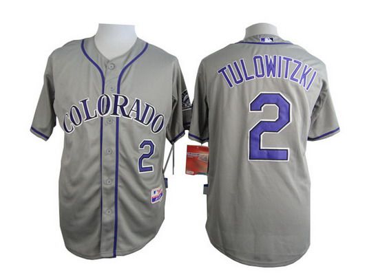 Men's Colorado Rockies #2 Troy Tulowitzki Gray Jersey