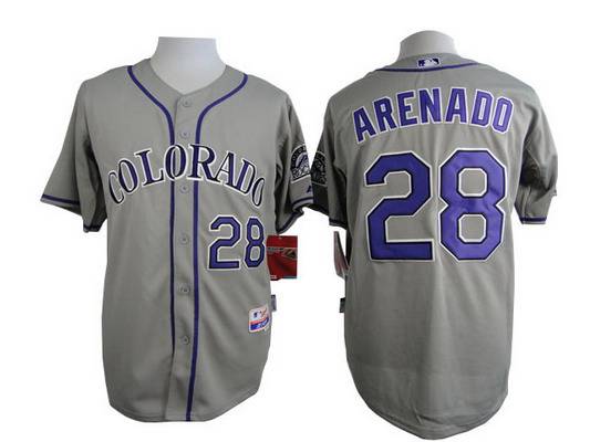 Men's Colorado Rockies #28 Nolan Arenado Gray Jersey