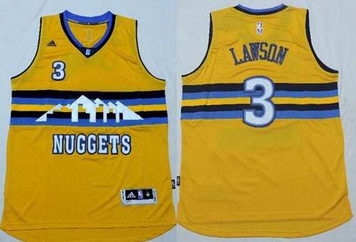 Men's Denver Nuggets #3 Ty Lawson Revolution 30 Swingman 2014 New Yellow Jersey