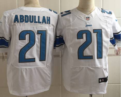 Men's Detroit Lions #21 Ameer Abdullah Nike White Elite Jersey