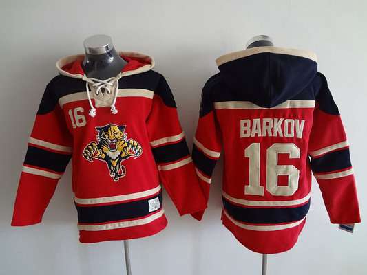 Men's Florida Panthers #16 Aleksander Barkov Old Time Hockey Red Hoodie