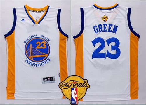 Men's Golden State Warriors #23 Draymond Green 2015 The Finals New White Jersey