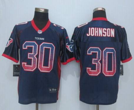 Men's Houston Texans #30 Kevin Johnson Nike Drift Fashion Blue Elite Jersey