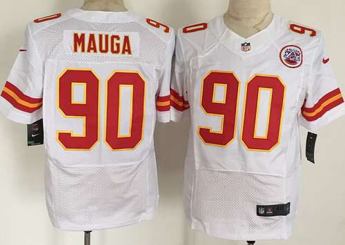 Men's Kansas City Chiefs #90 Josh Mauga Nike White Elite Jersey