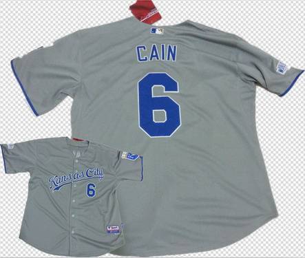 Men's Kansas City Royals #6 Lorenzo Cain Gray Jersey