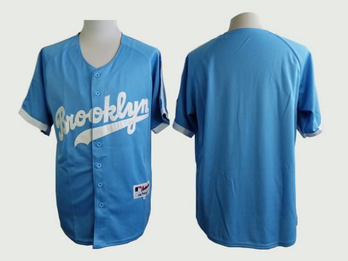 Men's Los Angeles Dodgers Blank Brooklyn Blue Majestic Jersey