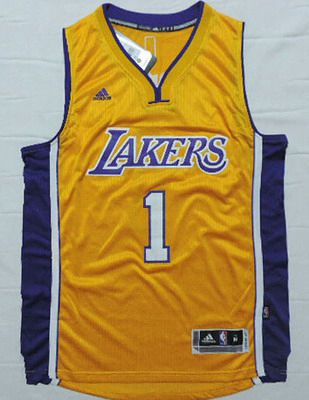 Men's Los Angeles Lakers #1 D'Angelo Russell Revolution 30 Swingman 2015 Draft New Yellow Jersey