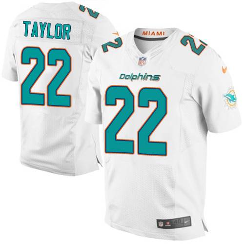 Men's Miami Dolphins #22 Jamar Taylor Nike White Elite Jersey