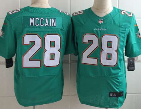 Men's Miami Dolphins #28 Bobby McCain Nike Aqua Green Elite Jersey