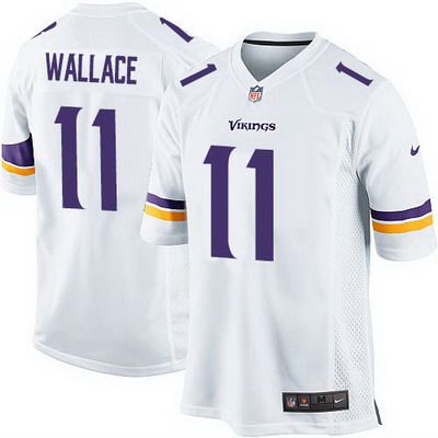 Men's Minnesota Vikings #11 Mike Wallace Nike White Elite Jersey 