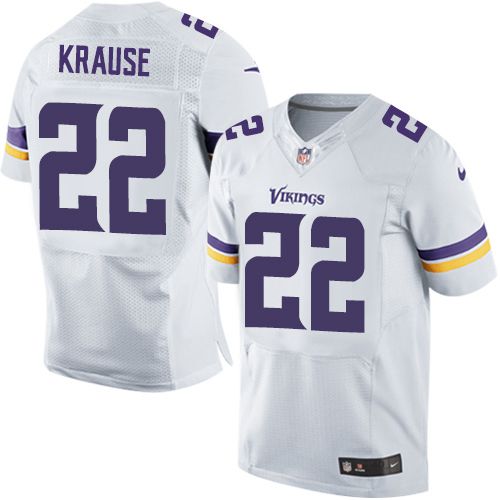 Men's Minnesota Vikings #22 Paul Krause Nike White Elite Jersey 