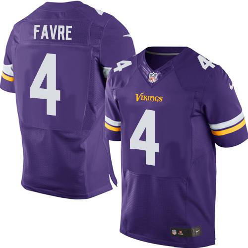 Men's Minnesota Vikings #4 Brett Favre Nike Purple Elite Jersey 