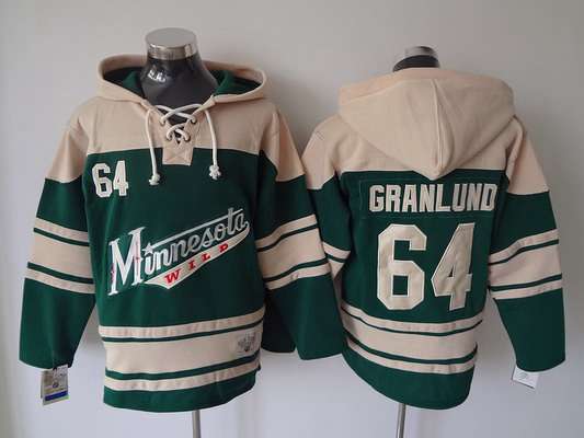 Men's Minnesota Wild #64 Mikael Granlund Old Time Hockey Green Hoodie