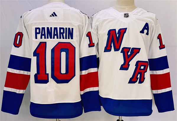 Men's New York Rangers #10 Artemi Panarin White 2024 Stadium Series Stitched Jersey