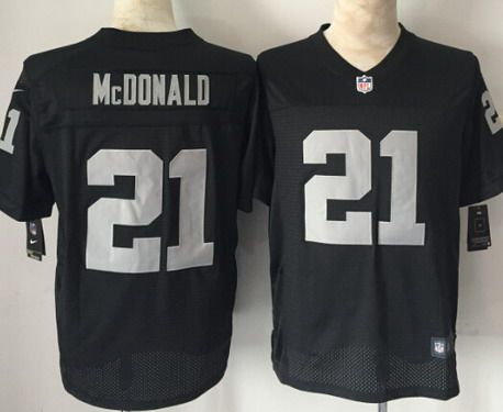 Men's Oakland Raiders #21 Dexter McDonald Nike Black Elite Jersey