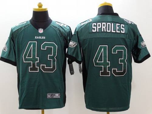 Men's Philadelphia Eagles #43 Darren Sproles Nike Drift Fashion Green Elite Jersey