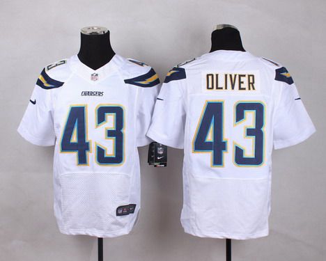 Men's San Diego Chargers #43 Branden Oliver 2013 Nike White Elite Jersey