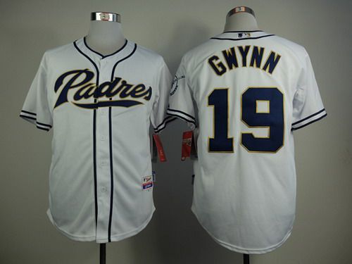 Men's San Diego Padres #19 Tony Gwynn White Cool Base Jersey