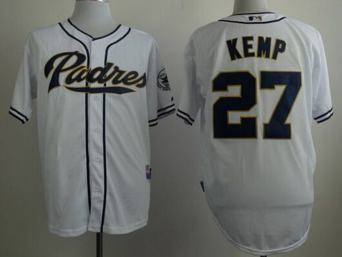 Men's San Diego Padres #27 Matt Kemp White Jersey