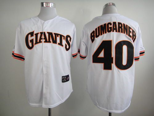 Men's San Francisco Giants #40 Madison Bumgarner 1989 White Majestic Jersey