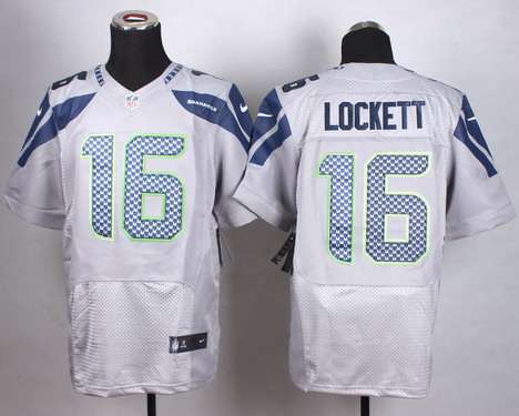 Men's Seattle Seahawks #16 Tyler Lockett Nike Gray Elite Jersey