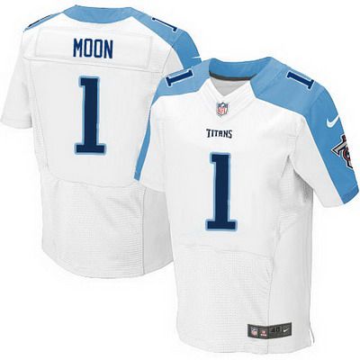 Men's Tennessee Titans #1 Warren Moon Nike White Elite Jersey