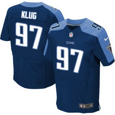 Men's Tennessee Titans #97 Karl Klug Nike Navy Blue Elite Jersey