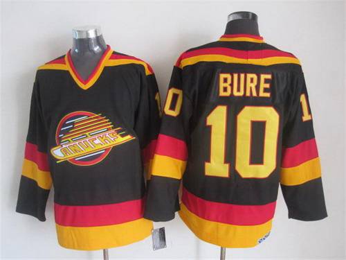 Men's Vancouver Canucks #10 Pavel Bure 1985-86 Black CCM Vintage Throwback Jersey