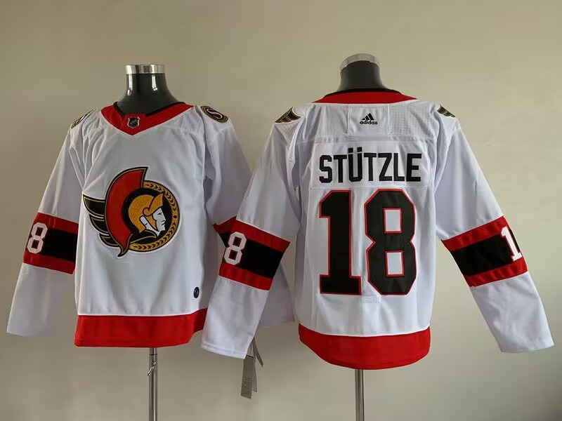 Men's Ottawa Senators #18 Tim Stutzle White Stitched NHL jersey