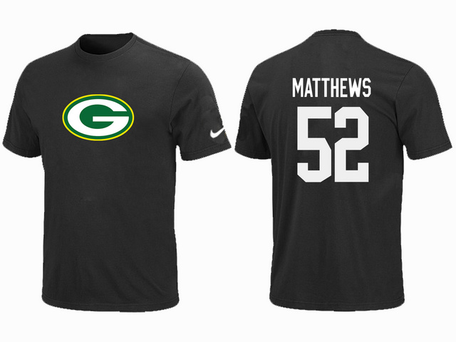 Nike Green Bay Packers  52 MATTHEWS Name & Number T-Shirt Black