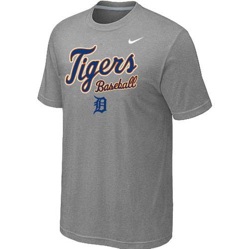 Nike MLB Detroit Tigers 2014 Home Practice T-Shirt - Light Grey