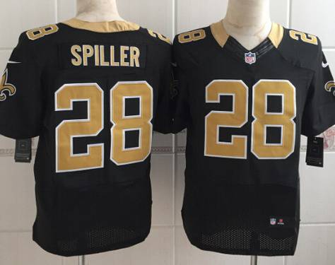 Nike New Orleans Saints #28 C.J. Spiller Black Elite Jersey