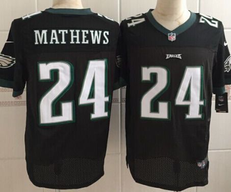 Nike Philadelphia Eagles #24 Ryan Mathews Black  Elite Jersey