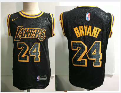 Los Angeles Lakers #24 Kobe Bryant Black Toddlers Jersey