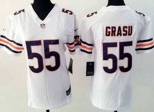 Women's Chicago Bears #55 Hroniss Grasu Nike White Game Jersey