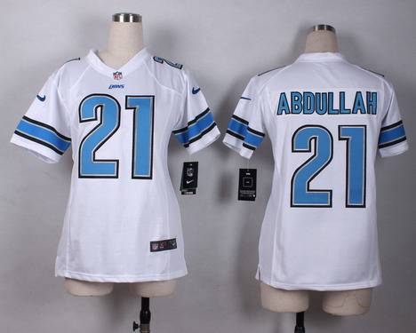 Women's Detroit Lions #21 Ameer Abdullah Nike White Game Jersey