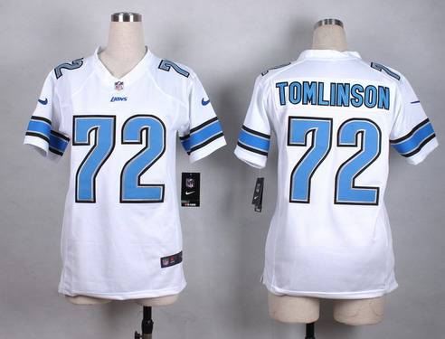 Women's Detroit Lions #72 Laken Tomlinson Nike White Game Jersey