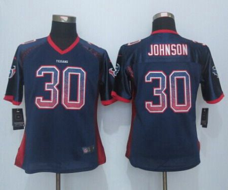 Women's Houston Texans #30 Kevin Johnson Nike Drift Fashion Blue Jersey