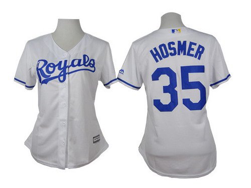 Women's Kansas City Royals #35 Eric Hosmer White Jersey