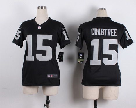 Women's Oakland Raiders #15 Michael Crabtree Nike Black Game Jersey