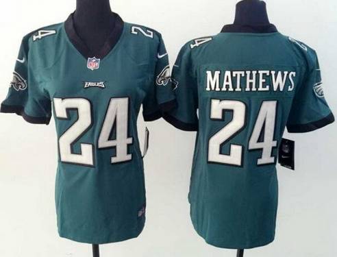 Women's Philadelphia Eagles #24 Ryan Mathews Nike Dark Green Game Jersey