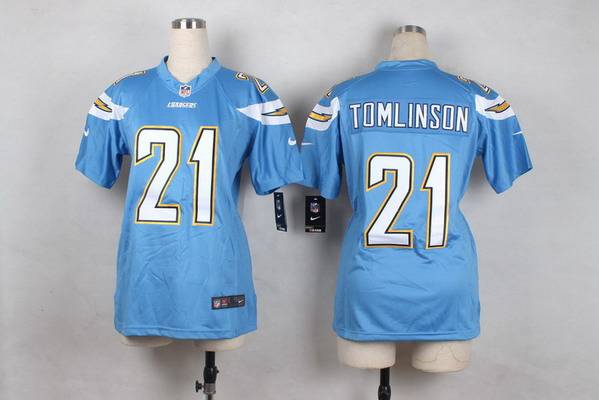 Women's San Diego Chargers #21 LaDainian Tomlinson 2013 Nike Light Blue Game Jersey