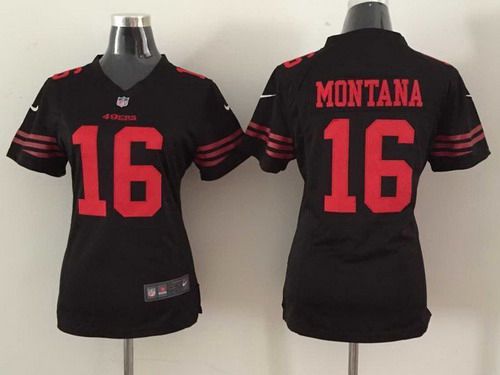 Women's San Francisco 49ers #16 Joe Montana 2015 Nike Black Game Jersey