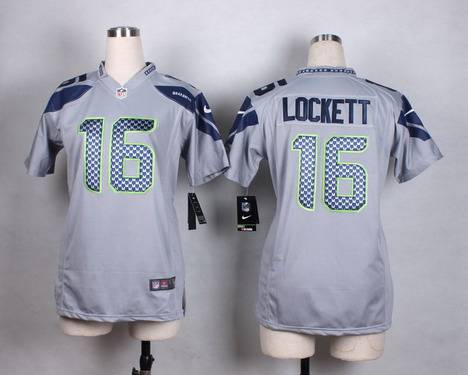 Women's Seattle Seahawks #16 Tyler Lockett Nike Gray Game Jersey