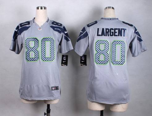 Women's Seattle Seahawks #80 Steve Largent Nike Gray Game Jersey