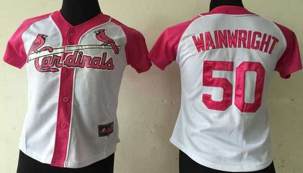 Women's St. Louis Cardinals #50 Adam Wainwright White Fashion Womens By Majestic Athletic Jersey