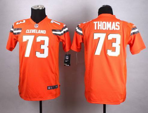 Youth Cleveland Browns #73 Joe Thomas 2015 Nike Orange Game Jersey